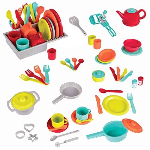 Battat Deluxe Kitchen Pretend Play Accessory Toy Set 71pcs Including Pots/&pans for sale online